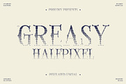 CS Greasy Halfpixel, a Serif Font by Craft Supply Co. (Thumbnail 1 of 8)