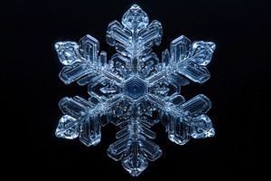 Intricate snowflake structure captur, a Photo by Tanuart