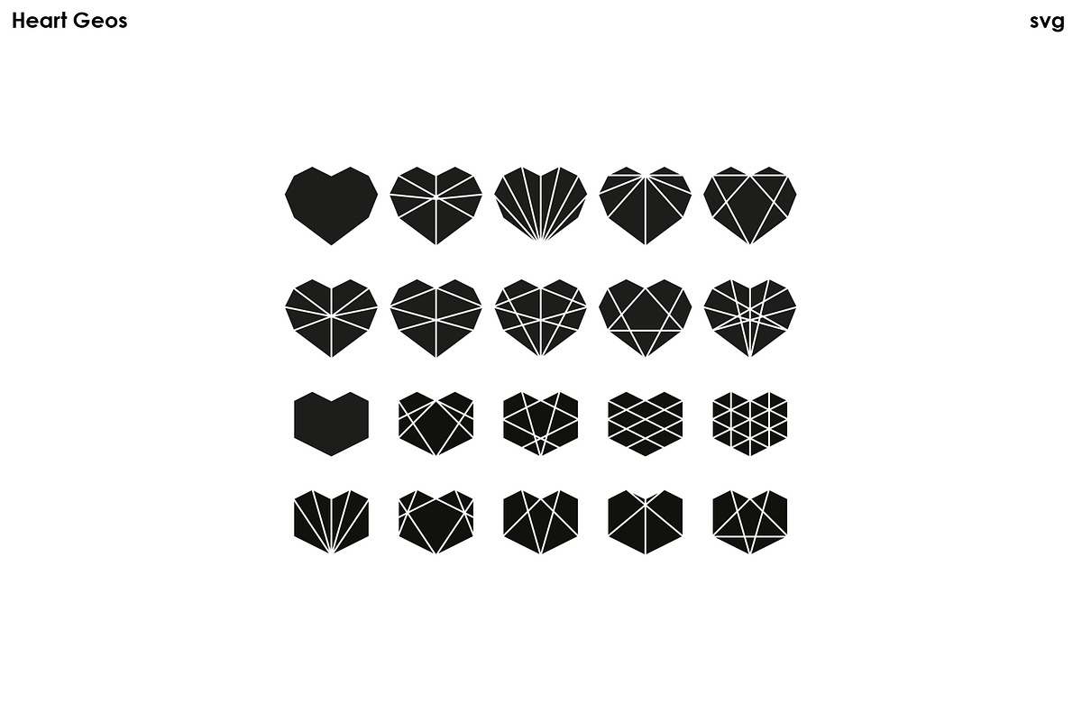 Heart Geos Vectors - Cricut etc, a Healthcare Illustration by Kessens (Photo 2 of 3)
