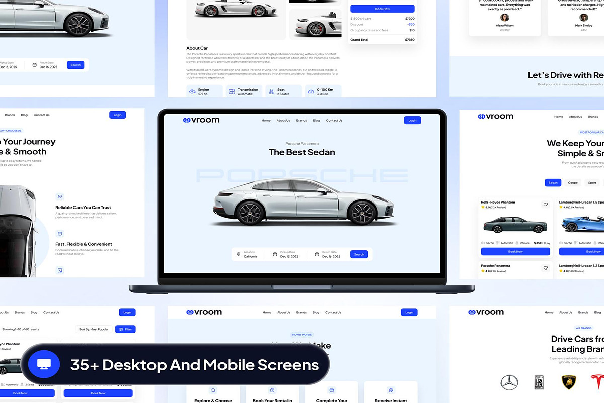 vroom - Car Rental Website UI Kit, an UI Kit Template by Creative Perspective (Photo 3 of 10)