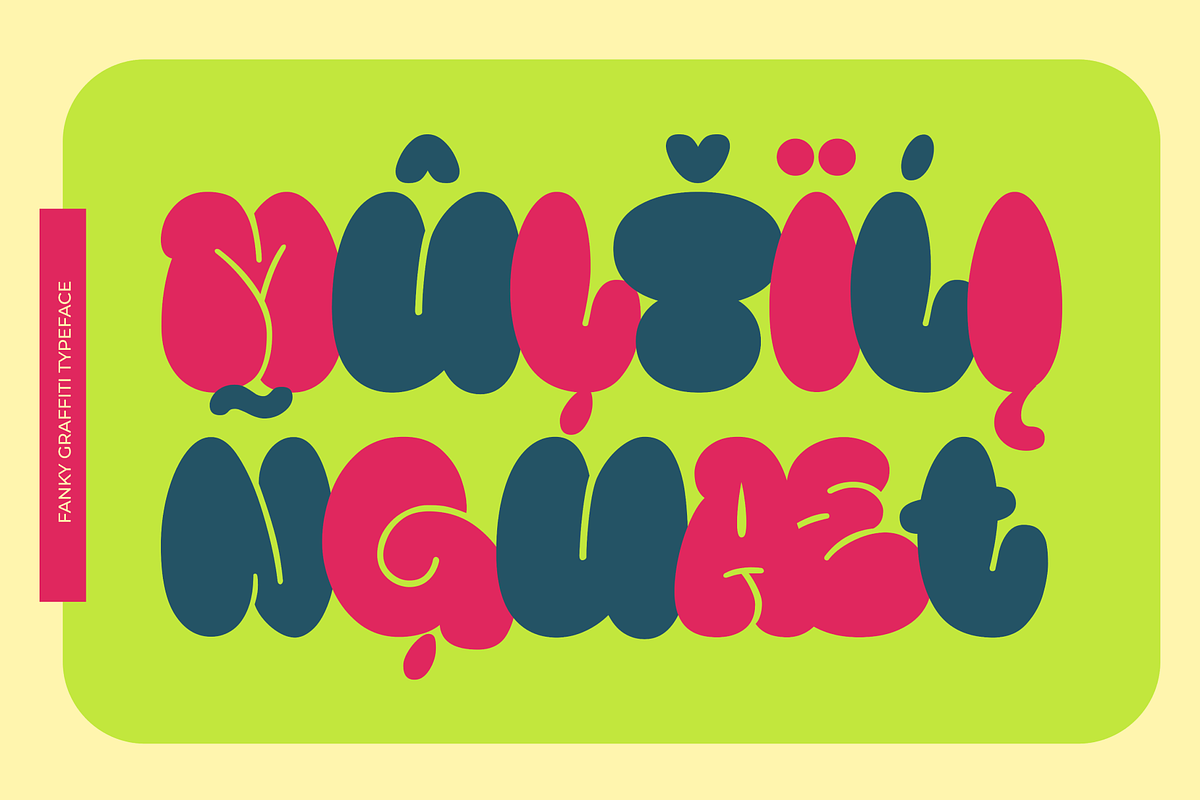 Fanky Bubble Graffiti Typeface, a Font by Fitrah Type (Photo 5 of 12)
