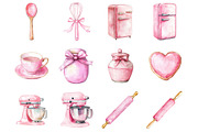 Pink Kitchen Clipart, an Illustration by Design Market (Thumbnail 2 of 3)