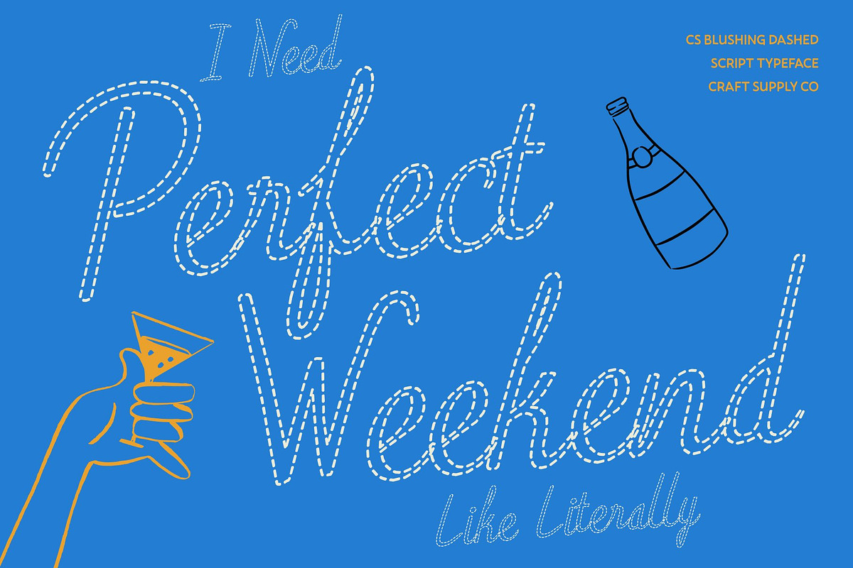 CS Blushing Dashed, a Script Font by Craft Supply Co. (Photo 2 of 8)