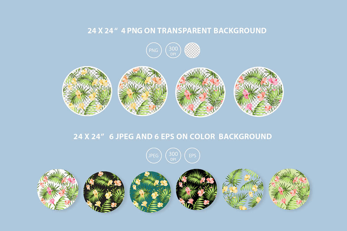 Seamless pattern of tropic flowers., a Pattern Graphic by Kotkoa (Photo 4 of 7)