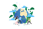 Save the planet concept banner, a Person Illustration by Good Studio (Thumbnail 2 of 3)