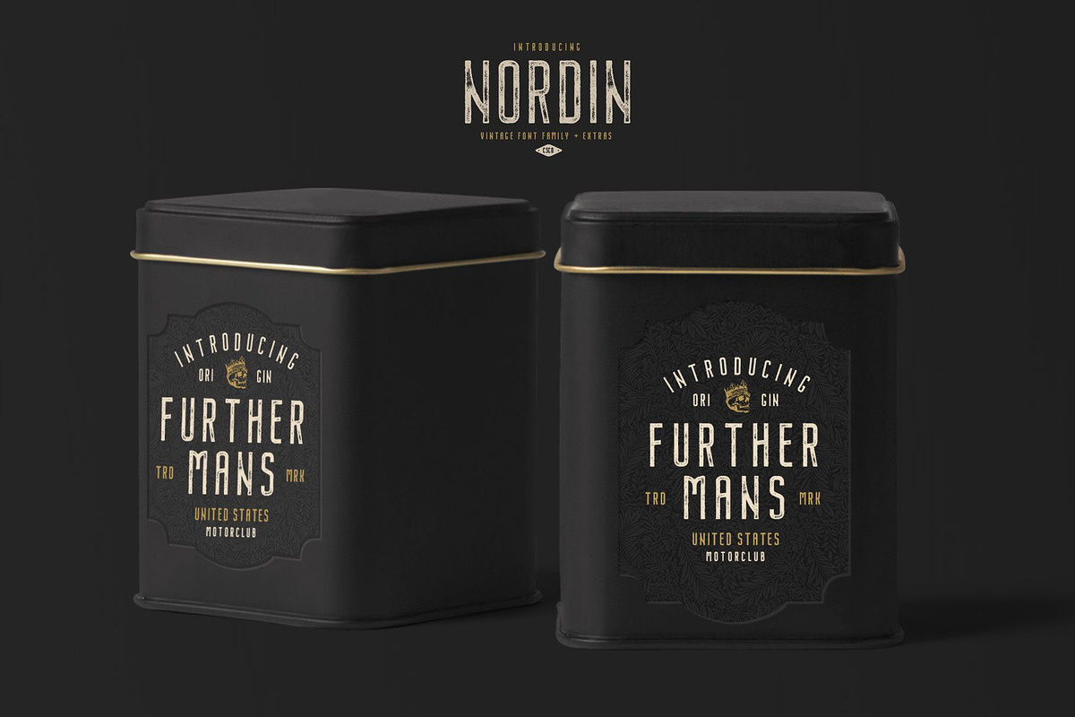 Nordin Vintage Font Family + Extras preview 3