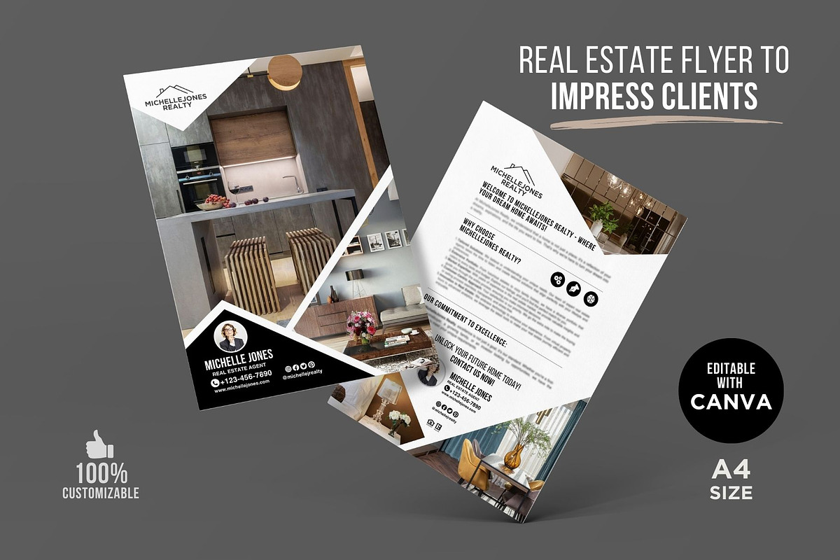 Real Estate Introduction Flyer Canva, a Flyer Template by CreativeVinesStore (Photo 2 of 6)