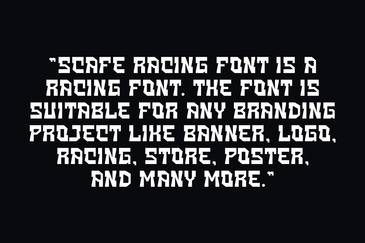 Scafe Racing - Speed Car Font, a Sans Serif Font by Iqsiart Studio (Photo 3 of 7)