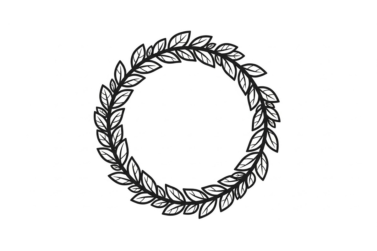 Leaf Laurel Wreath Frame Bundle, an Illustration by Gaye Art (Photo 10 of 51)
