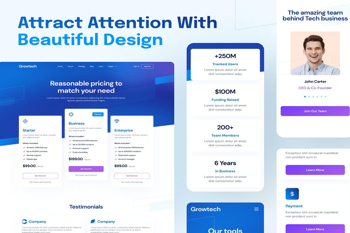 Growtech - Tech & SaaS, an UI Kit Template by Creative Perspective (Photo 6 of 8)