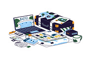 Baggage for travel set, banners, an Object Illustration by PaperTrident (Thumbnail 7 of 11)