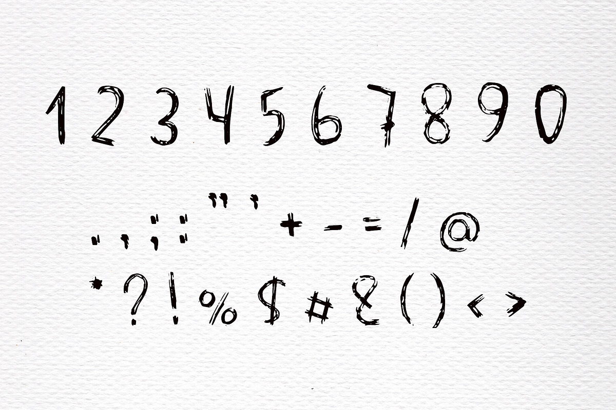 White Chalk Kid Scribbled Font, a Blackletter Font by RabbitAndPencil (Photo 8 of 10)
