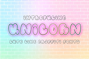 Unicorn - Cute Graffiti Outline Font