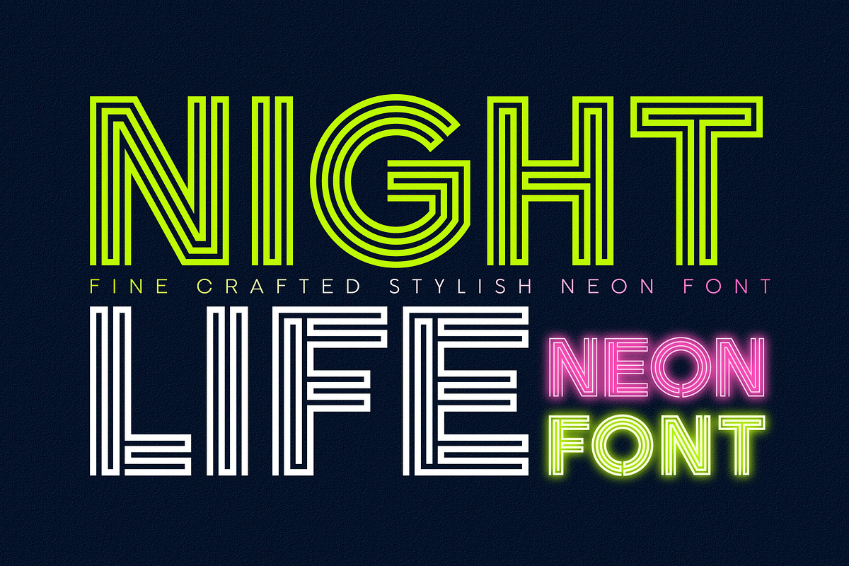 Nightlife Decorative Neon Font