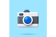 3D compact camera with blue lens, a Technology Illustration by Abscent (Thumbnail 1 of 3)