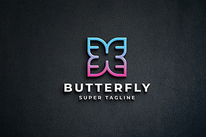 Butterfly Modern Art Butterfly Logo, a Branding & Logo Template by Design_Planet