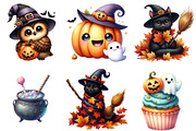 Kawaii Fall Halloween Clipart, an Illustration by DreamArtGraphic (Thumbnail 2 of 4)