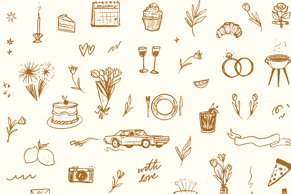 Whimsical Wedding Icon Bundle, an Object Graphic by Neptune Paper Co. (Photo 2 of 2)
