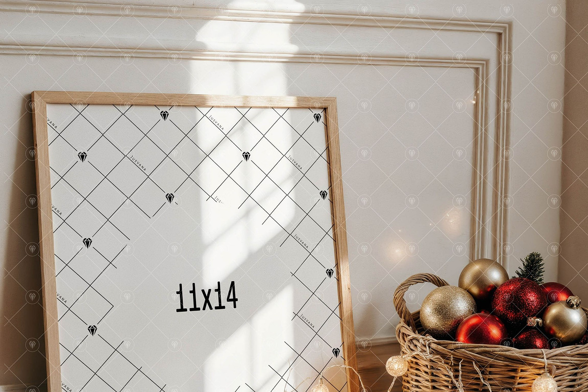 Christmas Frame Mockup – Boho Wall A, a Mockup by Jusvana Mockup (Photo 4 of 10)