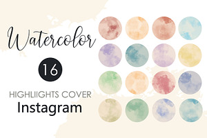 Watercolor Instagram Highlight Cover, a Social Media Template by Tati_Kli