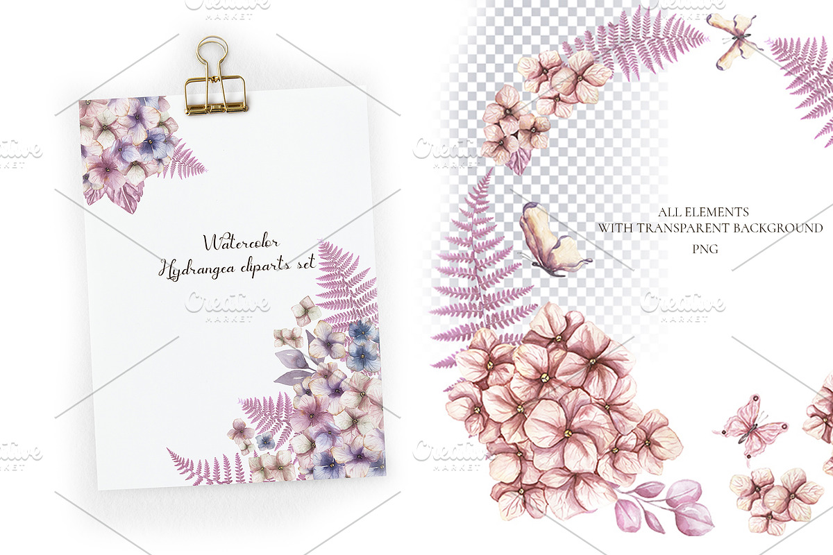 Watercolor Hydrangea Collection, a Decorative Illustration by MayaNavits (Photo 11 of 13)