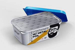 Container With Aluminum Foil Mockup