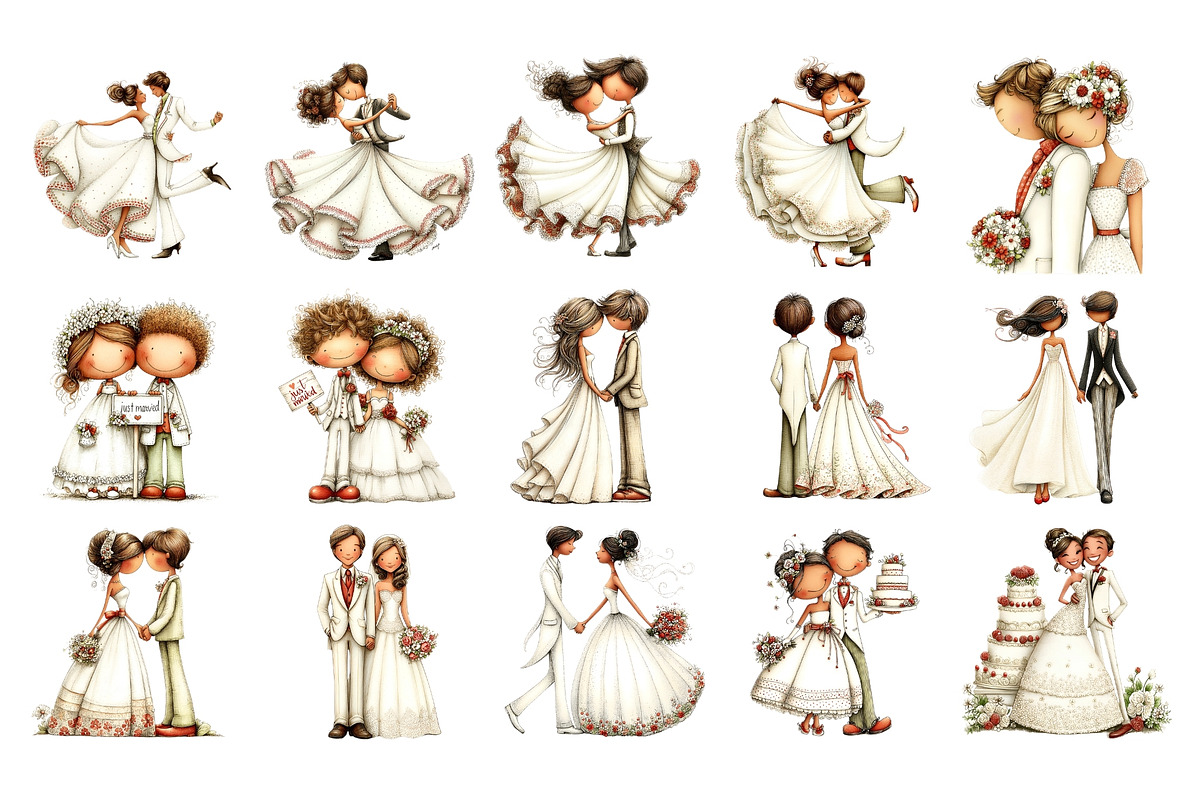 Wedding Couple PNG Clipart, a Person Illustration by Nicolle's Colorful Art (Photo 2 of 4)