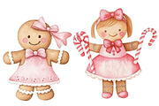Pink Gingerbread Clipart Bundle, a Seasonal Illustration by CitraGraphics (Thumbnail 5 of 7)