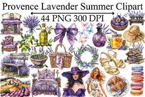 Provence Lavender Summer Clipart, an Illustration by Design Market