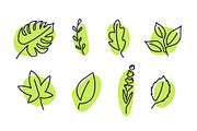 Handdrawn Leaves Nature Concept, an Outline Icon by Black White Mouse Design (Thumbnail 1 of 4)