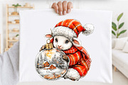 Whimsical Christmas Baby Sheep, an Animal Illustration by SVGArt (Thumbnail 4 of 5)