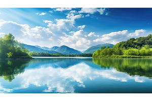 floral blue spring background ai, a Nature Photo by pikepicture