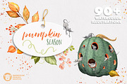 Pumpkin Season Watercolor Collection, an Illustration by Watercolor Nomads (Thumbnail 1 of 6)