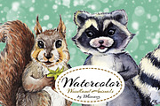 Watercolor Woodland Animals #2, an Animal Illustration by Whimseez (Thumbnail 3 of 4)