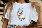 Christmas Funny Sheep Clipart, an Illustration by CrexoraLab (Thumbnail 4 of 5)