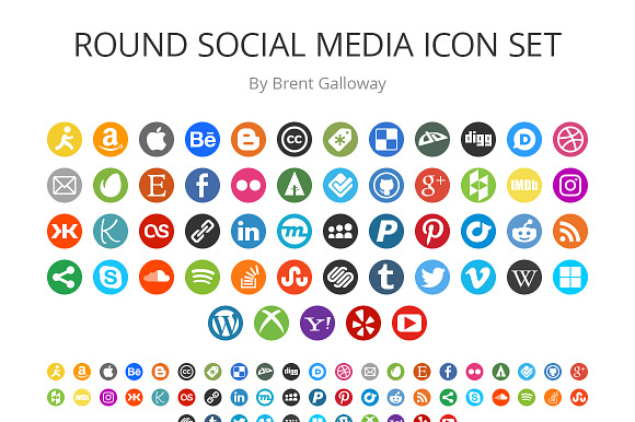 Round Social Media Icon Set