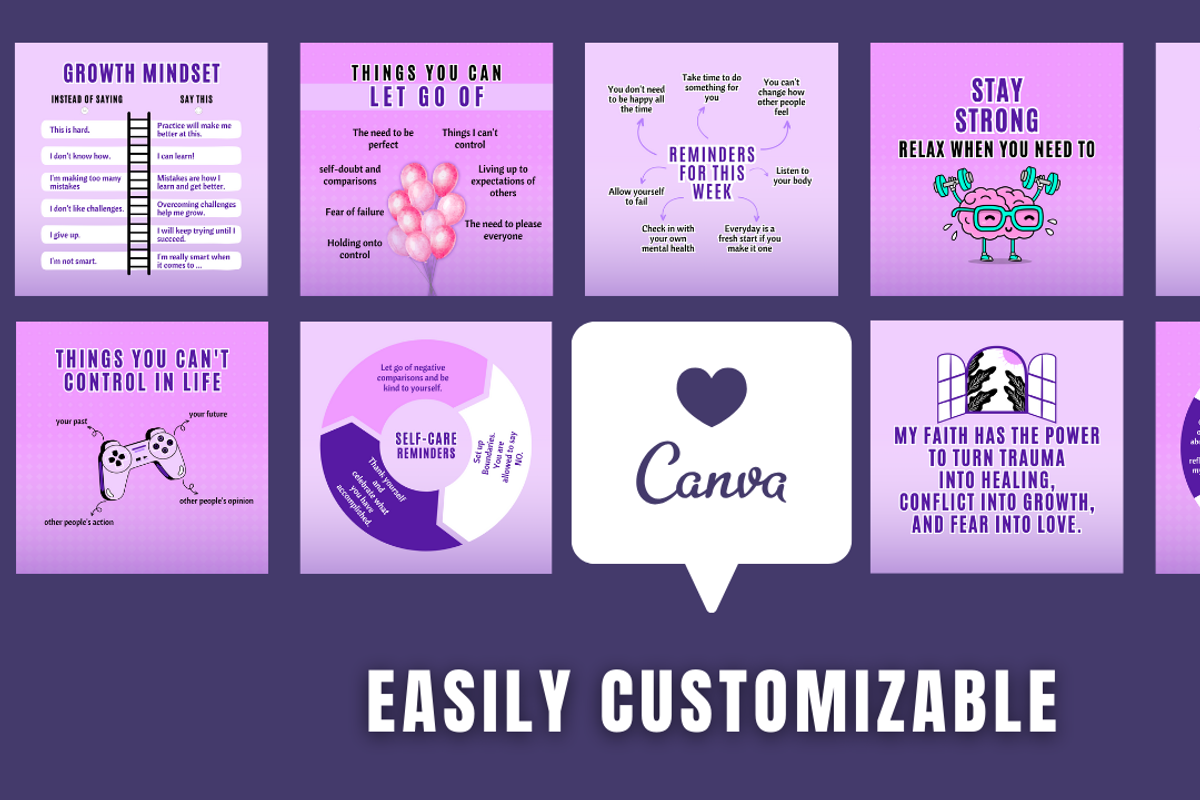 Mental Health Instagram Templates, a Social Media Template by Your Social Bae (Photo 3 of 6)