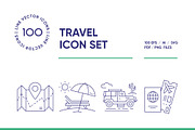Travel Line Icon Set, an Outline Icon by iStar Design (Thumbnail 1 of 8)