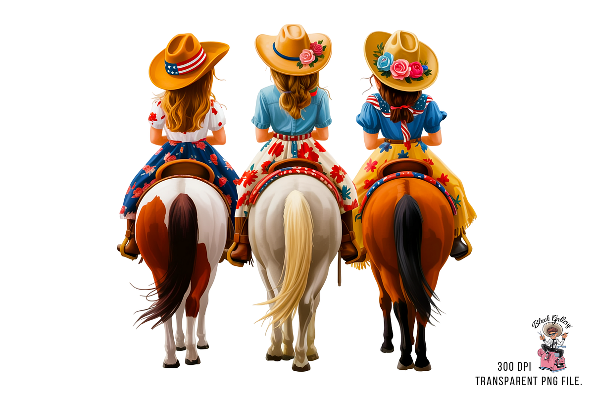 10 Patriotic Cowgirls PNG Clipart, a Graphic by Clipart Bloom (Photo 2 of 11)