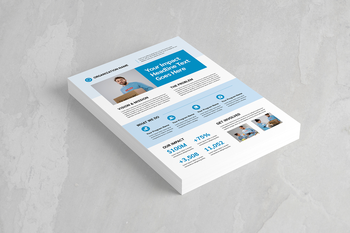 Nonprofit One Pager Template, a Flyer Template by Leaflove (Photo 7 of 10)