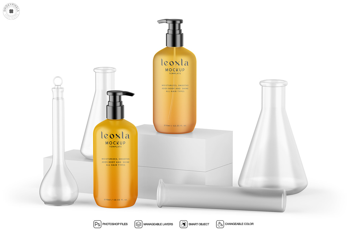 Pump Bottle Mockups, a Packaging Mockup by SmokyPixels (Photo 3 of 5)