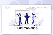 Flat Design Landing page templates, a Person Illustration by Creative Graphics (Thumbnail 4 of 12)