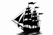 Sailing Ship Silhouette Vector, an Illustration by Amazin_art (Thumbnail 7 of 8)