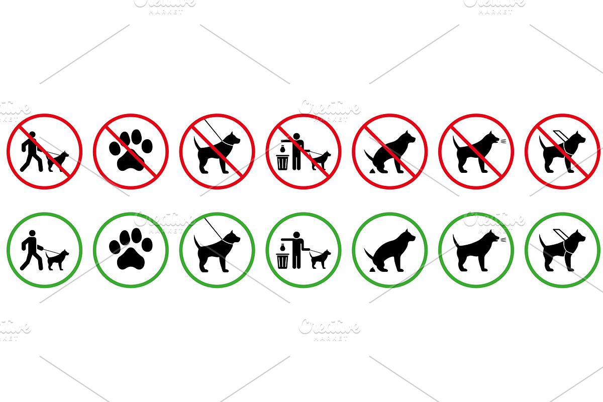 No Allowed Animal Toilet Sign, an Animal Illustration by Vector Creator