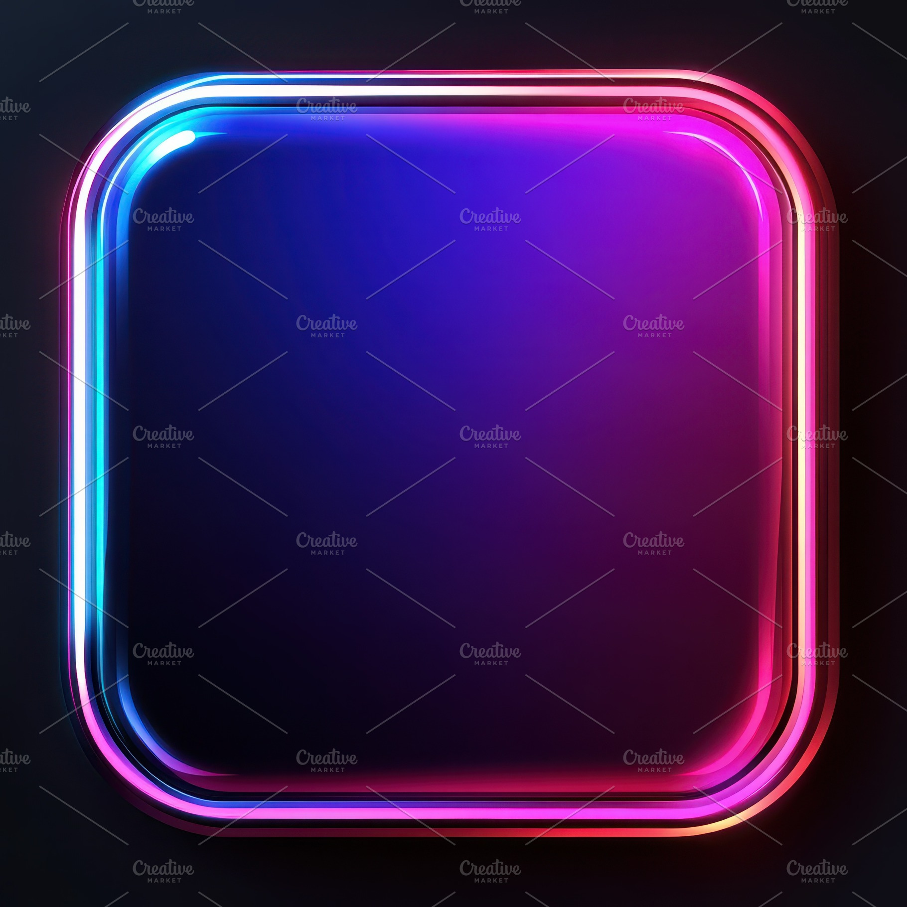 Neon glowing square frame vibrant co, an Abstract Photo by Pixeness Studio