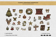 Classic Christmas Essentials Vector, an Illustration by MEANDSTUDIO (Thumbnail 1 of 8)