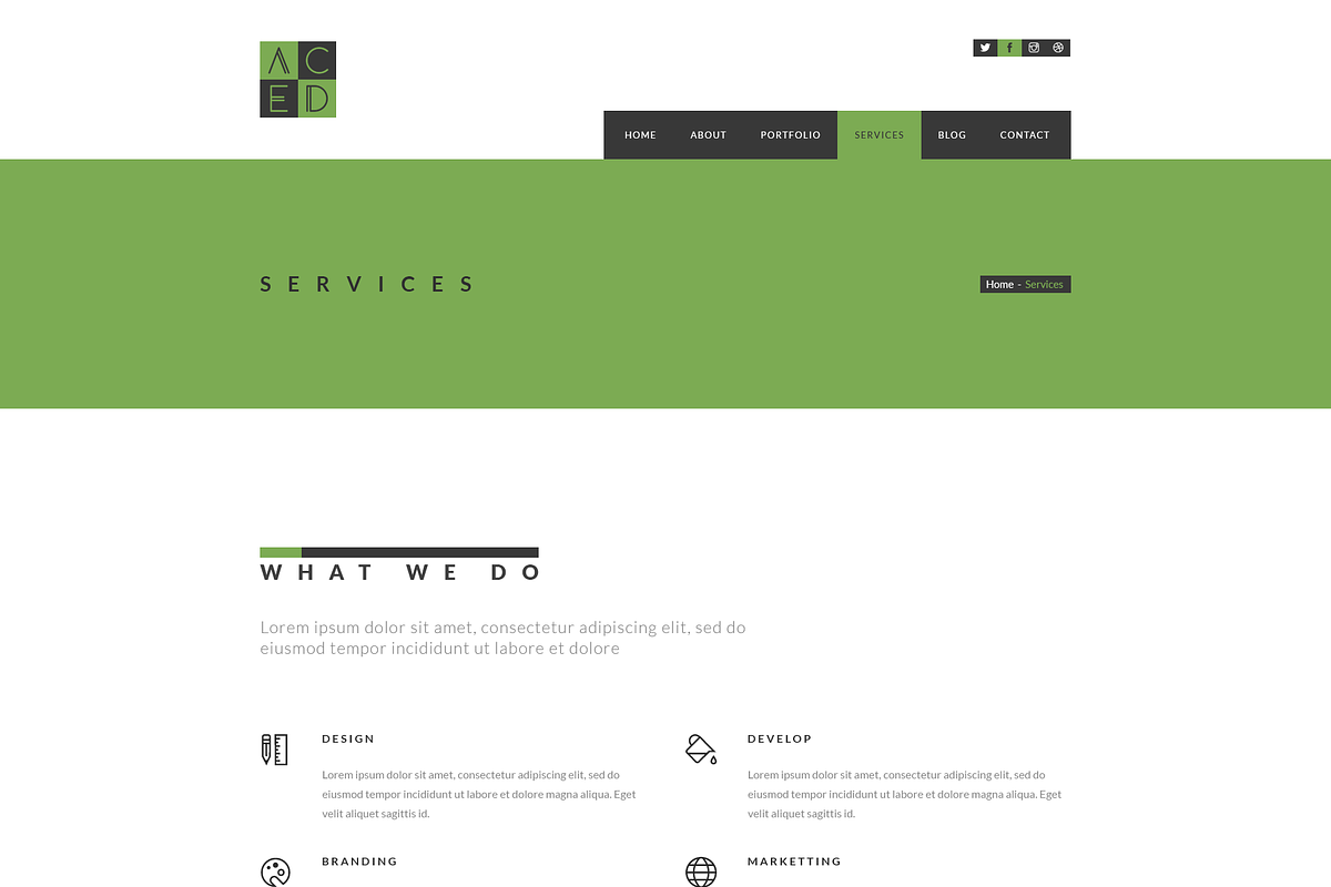 ACED - Portfolio PSD Template, a Landing Page Template by bigpsfan's SHOP (Photo 8 of 13)