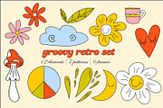 Groovy retro set 70s, 80s, 90s, a Pattern Graphic by Le.nart (Thumbnail 1 of 8)