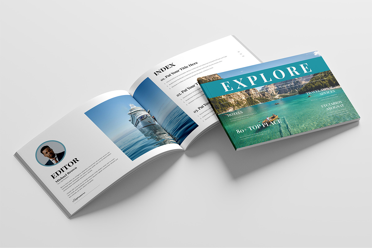 Travel Magazine Template Landscape, a Magazine Template by Cleffon_Graphic_Studio (Photo 2 of 11)