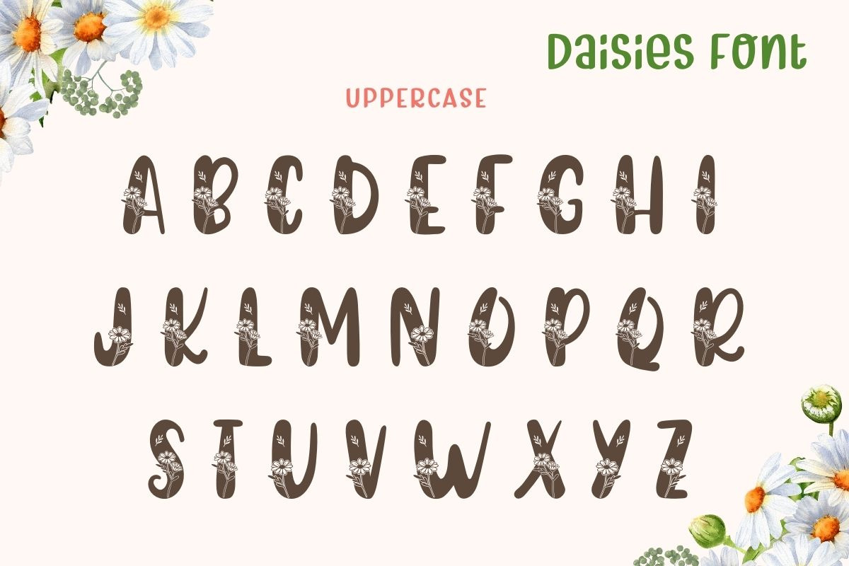 Daisies - Decorative Font, a Symbol Font by AnningArts (Photo 8 of 10)